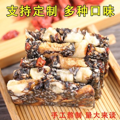 东阿原产糯米纸手工阿胶糕 小锅熬制玫瑰版红枣枸杞核桃阿胶糕图3
