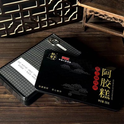 包邮 黑芝麻核桃阿胶糕正品礼盒装阿胶糕200g/盒图3