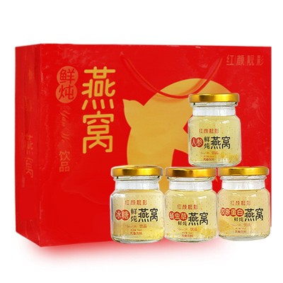 红颜靓影人参蛹虫草鲜炖燕窝即食自用礼盒装70ml*10瓶正品批发图4