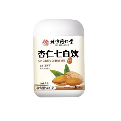 杏仁七白饮400g北京同仁堂冲泡即食营养代餐早餐冲饮杏仁谷物粉图5