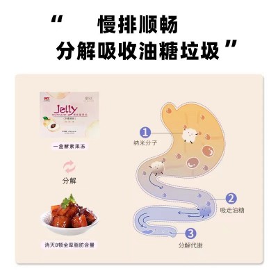 水蜜桃益生菌果蔬酵素果冻胶原蛋白凝胶酵素果冻厂家现货批发代发图3